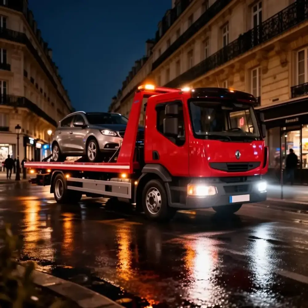 Dépanneuse allodepann en intervention à Paris